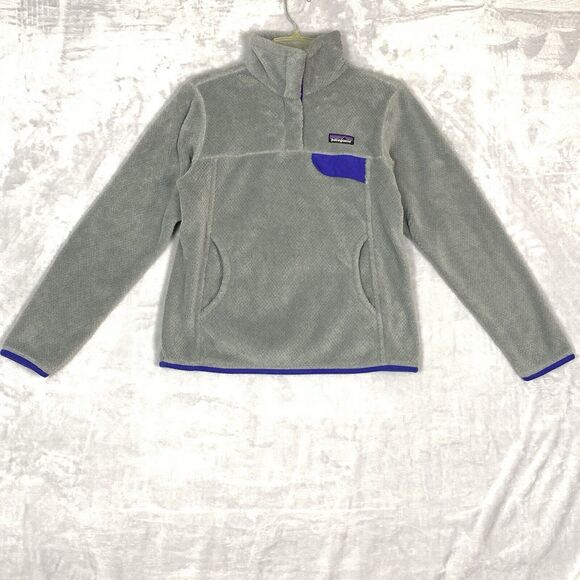 Patagonia Shirt Womens Small Grey Retool Snap T Fleece Pullover Outdoor Preppy - Picture 1 of 7
